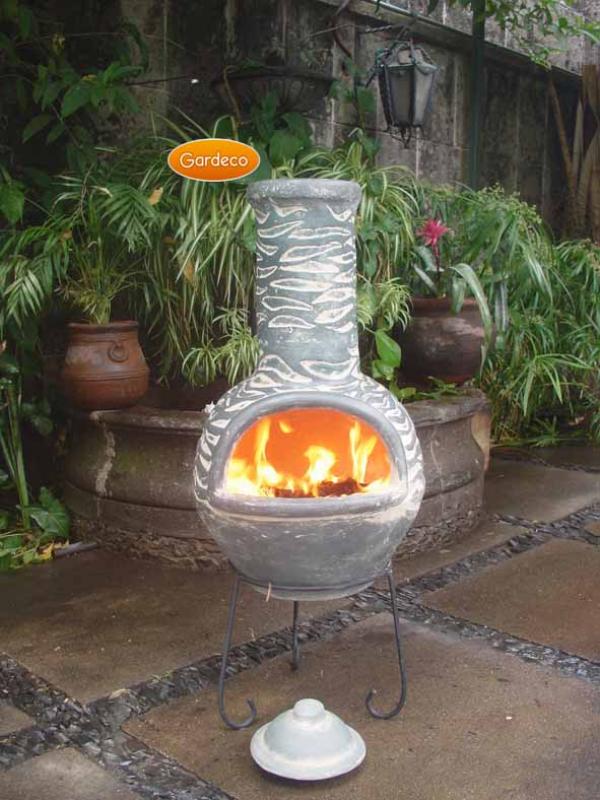 -
Large Olas Mexican Chimenea in Bluey Grey