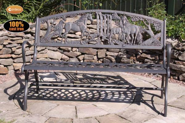 -
100 cast iron bench with unicorns