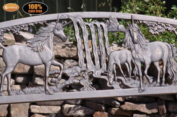 -
100 cast iron bench with unicorns