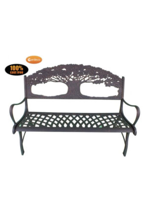 Cast Iron Bench with Tree