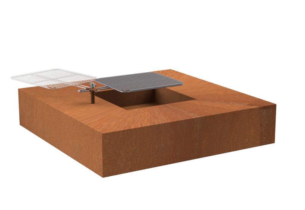 corten steel fire table