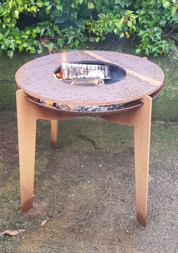 Adezz Corten Steel Fire Bowl on Legs